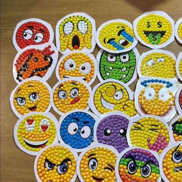 Colorful Emoji diamond art Stickers Set - Picture 3 of 3